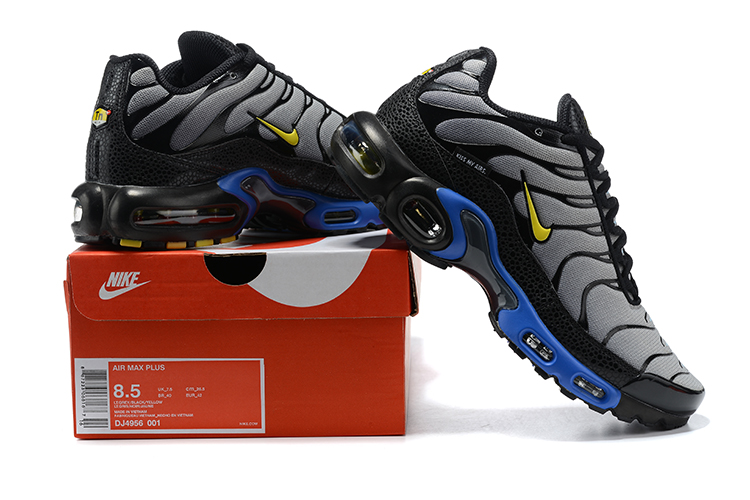 2021 Nike Air Max Plus Grey Black Blue Yellow Running Shoes - Click Image to Close